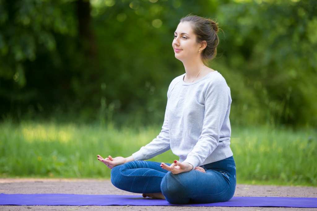 Woman practicing mindfulness for healthy lifestyle